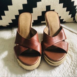 [EUC] Jessica Simpson Leather Wedges 6.5